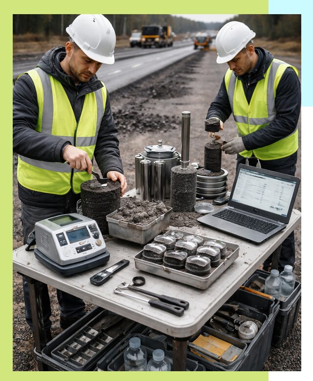 Сертификация асфальта: испытания и подтверждение в Гае