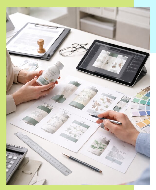 Профессиональная разработка дизайна и текста этикетки продукции в Гае